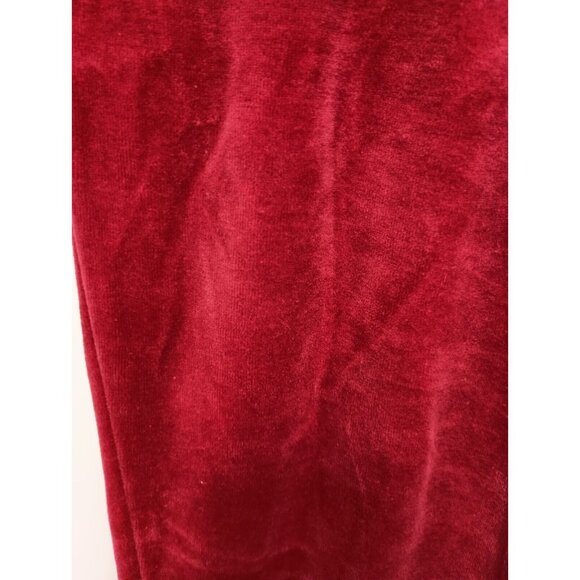 Vintage 90s Just My Size Womens Velvet Pants 22/24 Red Embellished Active - Picture 4 of 9